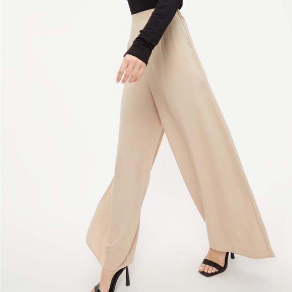 Dorthy Perkins Palazzo Pants Trousers wide leg camel tan medium US 6 - Picture 5 of 11